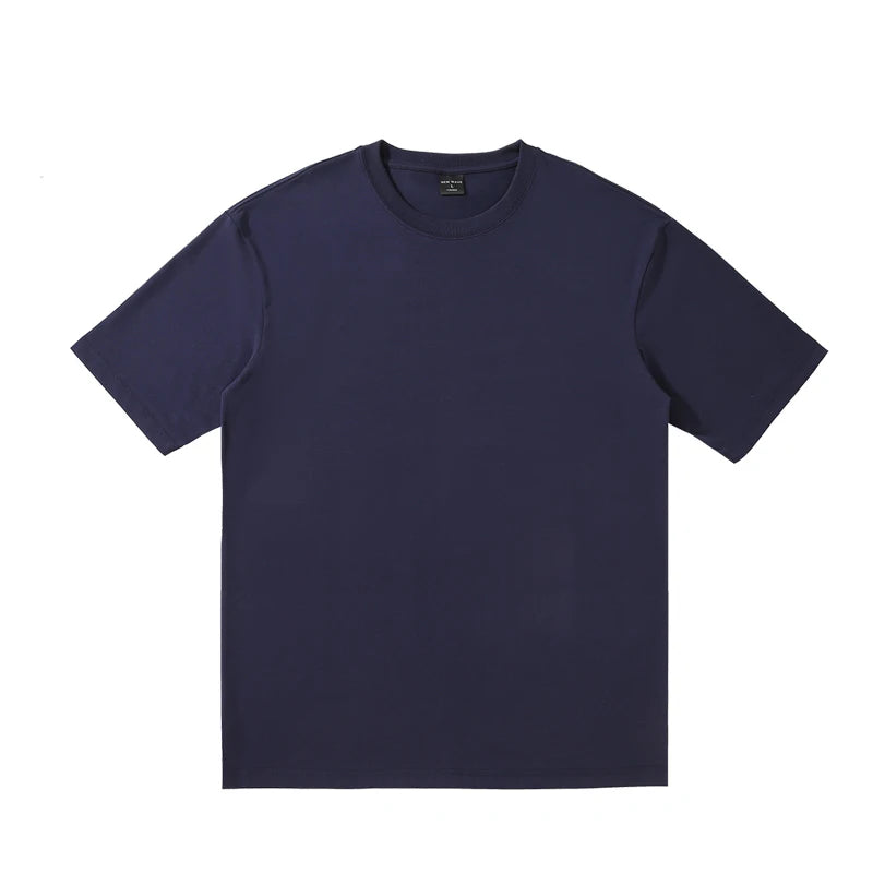 Customizable Pattern Solid Color 240gsm Oversize 65% Cotton 35% Polyester Fiber Round Neck T-Shirt  Casual Style