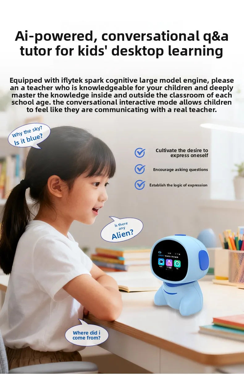 AI Learning Robot Glory Pro Voice Controlled Translation Assistant Dialogue Learning Smart Toy Kids Birthday Gift for Children