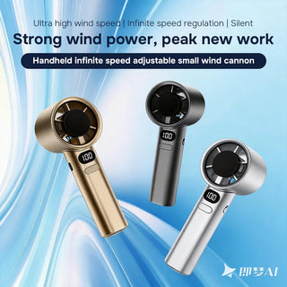 Ai Portable Waist Fan 6 Speeds 16000Rpm Strong Tu With 5-Speed Settings Dual-Side Custom Fans Handheld Electric Rhinestone