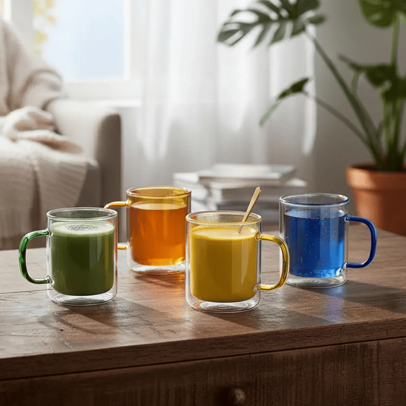 300ml ColorPop Double Wall Glass Mug