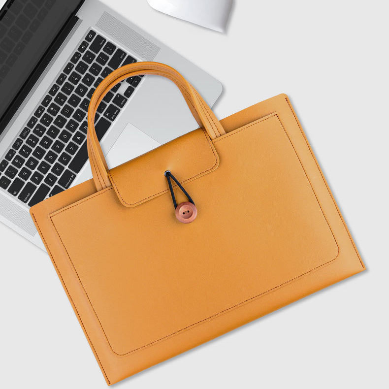 14" Slim Leather Laptop Carry Bag
