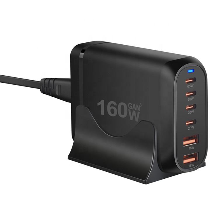 160W GaN 6-Port Fast Charging Station