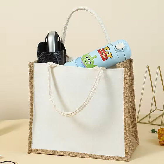 Canvas Jute Laminated Tote L