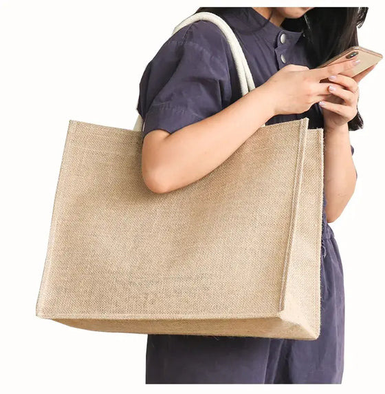 Large Laminated Jute Bag - hover image