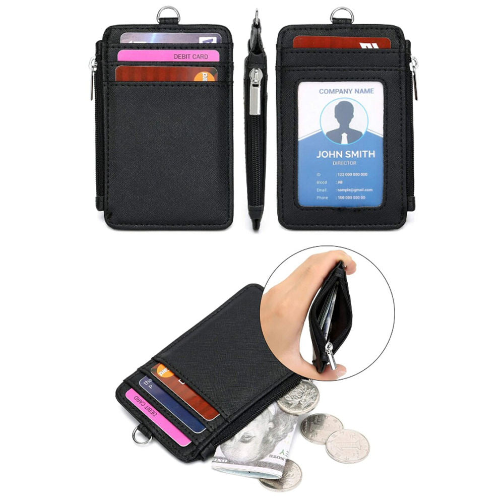 Premium PU Zip ID Card Holder
