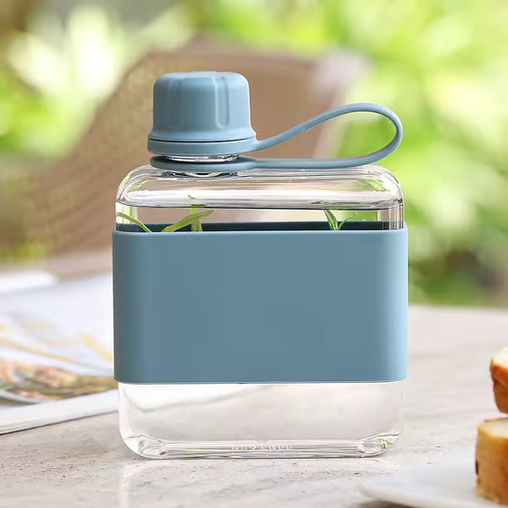 SlimSip 320ml Flat Water Bottle with Silicone Sleeve