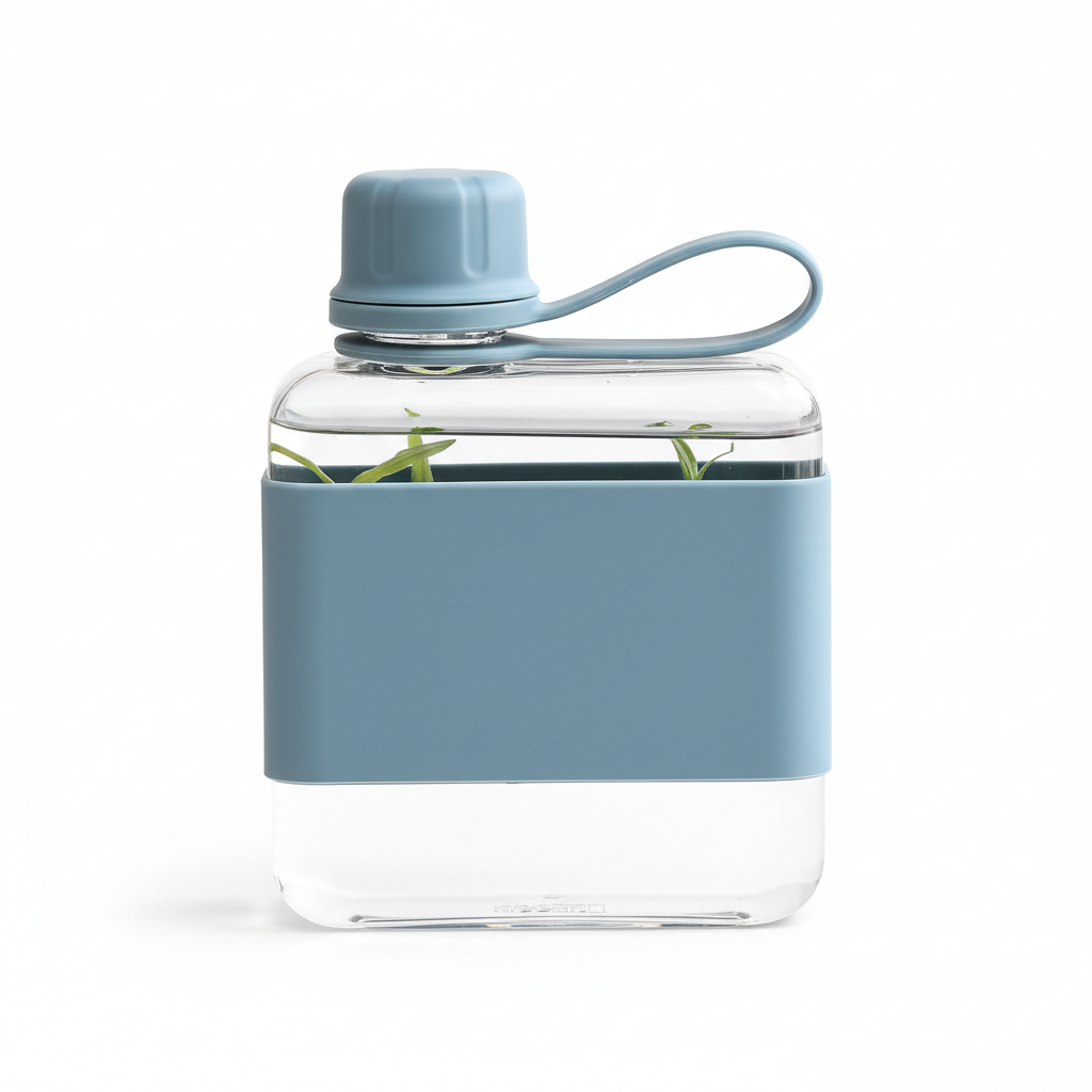 SlimSip 320ml Flat Water Bottle with Silicone Sleeve