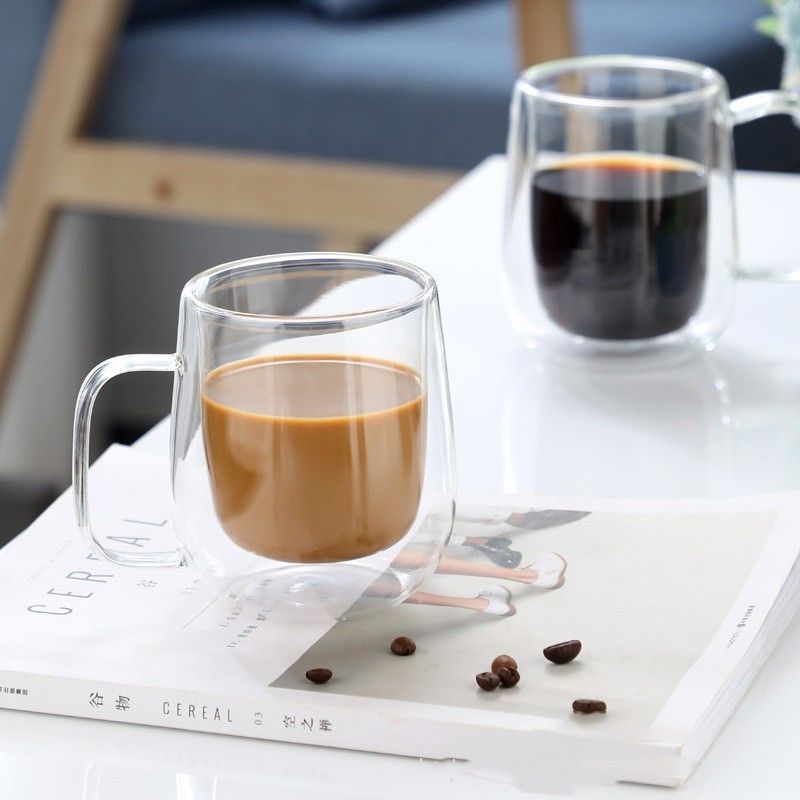 350ml FloatView Double Wall Thermal Glass Mug
