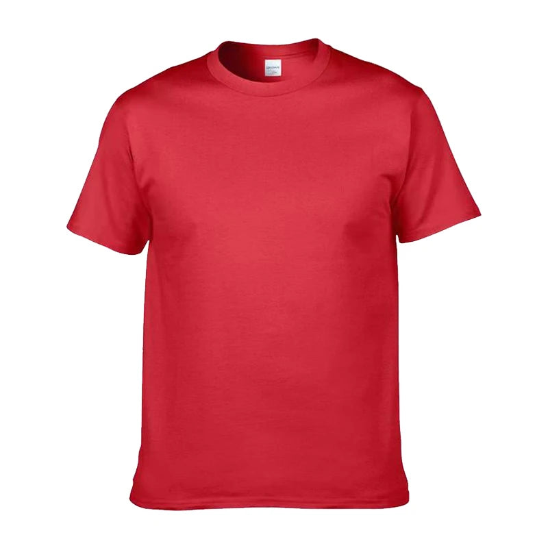 Plus Size 100% Cotton 150 GSM Custom Logo Printed Solid Color Lightweight Breathable O-Neck T-Shirt Men European Size Plain Dyed
