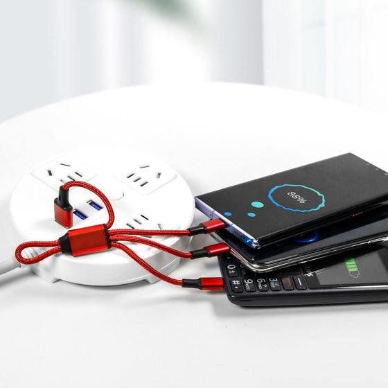 Triple Connector Loop Charging Cable