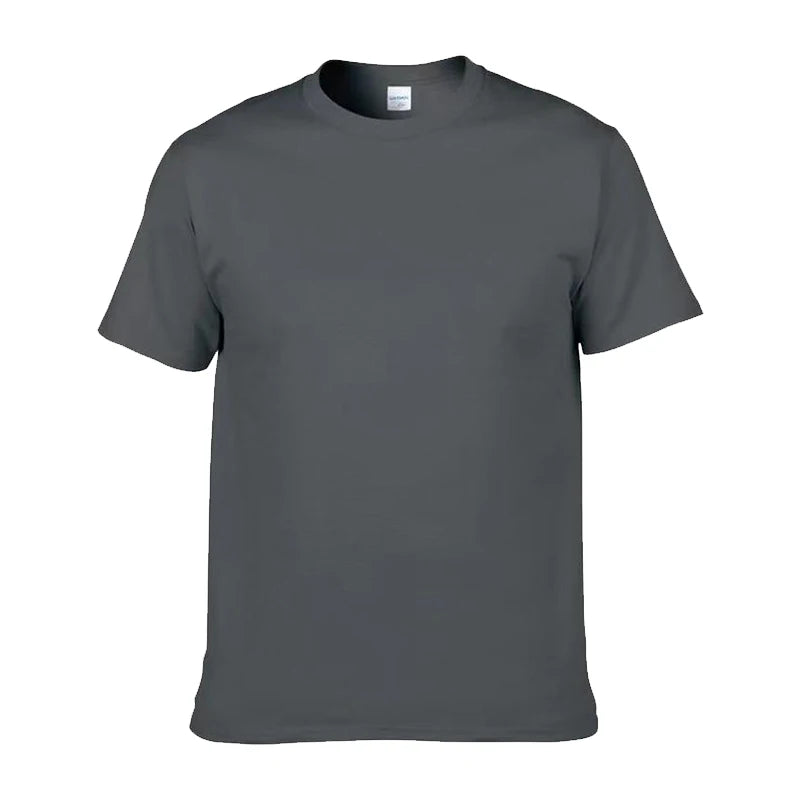 Plus Size 100% Cotton 150 GSM Custom Logo Printed Solid Color Lightweight Breathable O-Neck T-Shirt Men European Size Plain Dyed