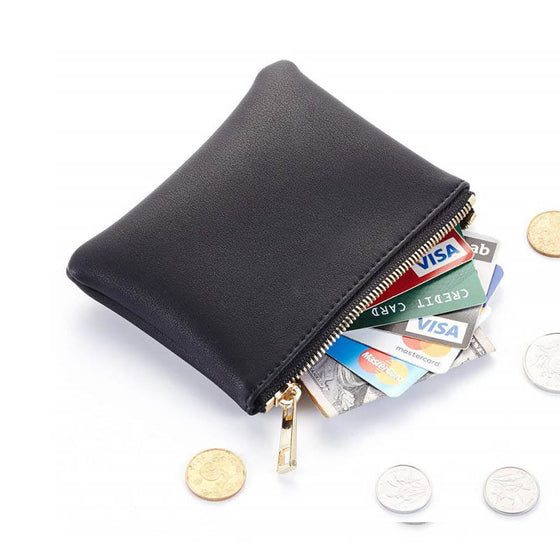 Premium PU Leather Zipper Coin Pouch