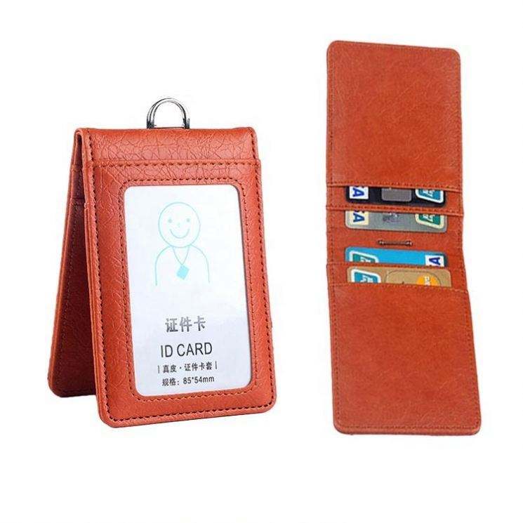 Magnetic PU Flip Wallet ID Holder