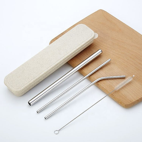 EcoWheat Stainless Steel Straw Set