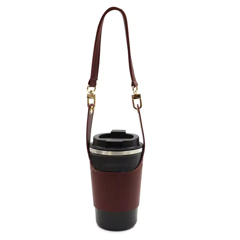 Adjustable PU Leather Cup Holder