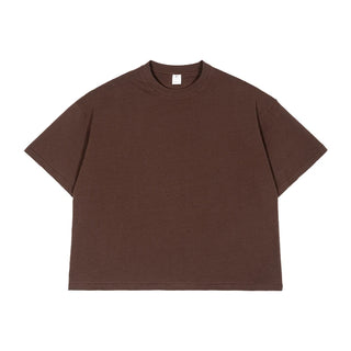 100% Cotton Boxy Men's T-Shirt 240 GSM Heavyweight Streetwear Oversized Dropped Shoulders Cropped Custom Logo Short American OEM
