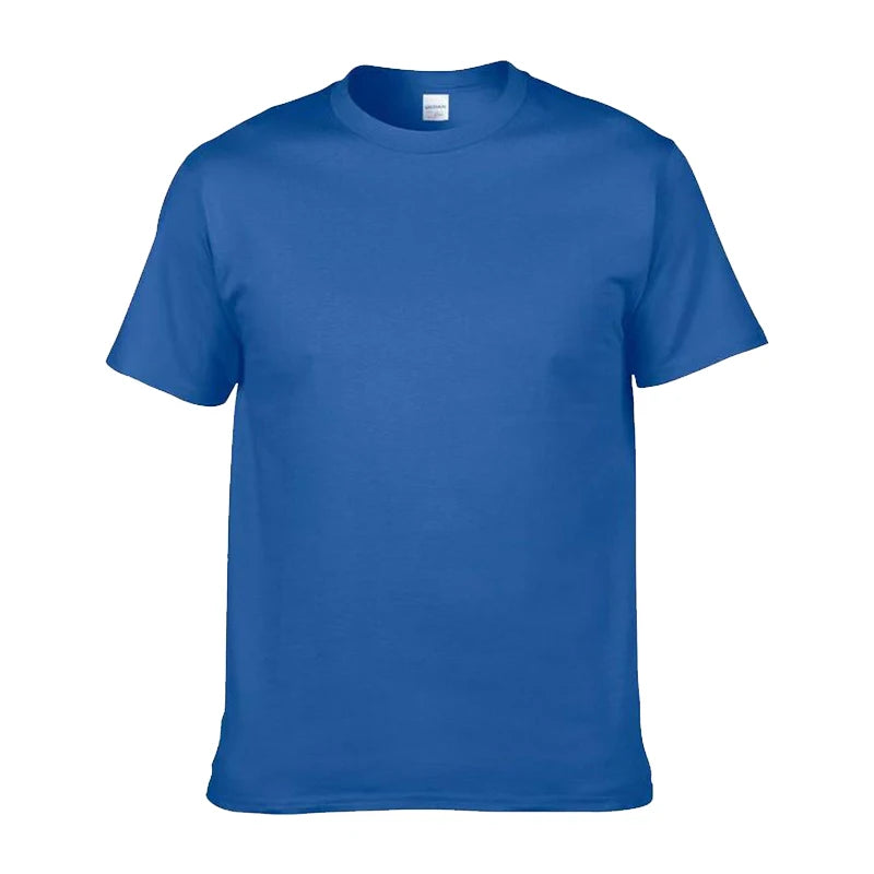 Plus Size 100% Cotton 150 GSM Custom Logo Printed Solid Color Lightweight Breathable O-Neck T-Shirt Men European Size Plain Dyed