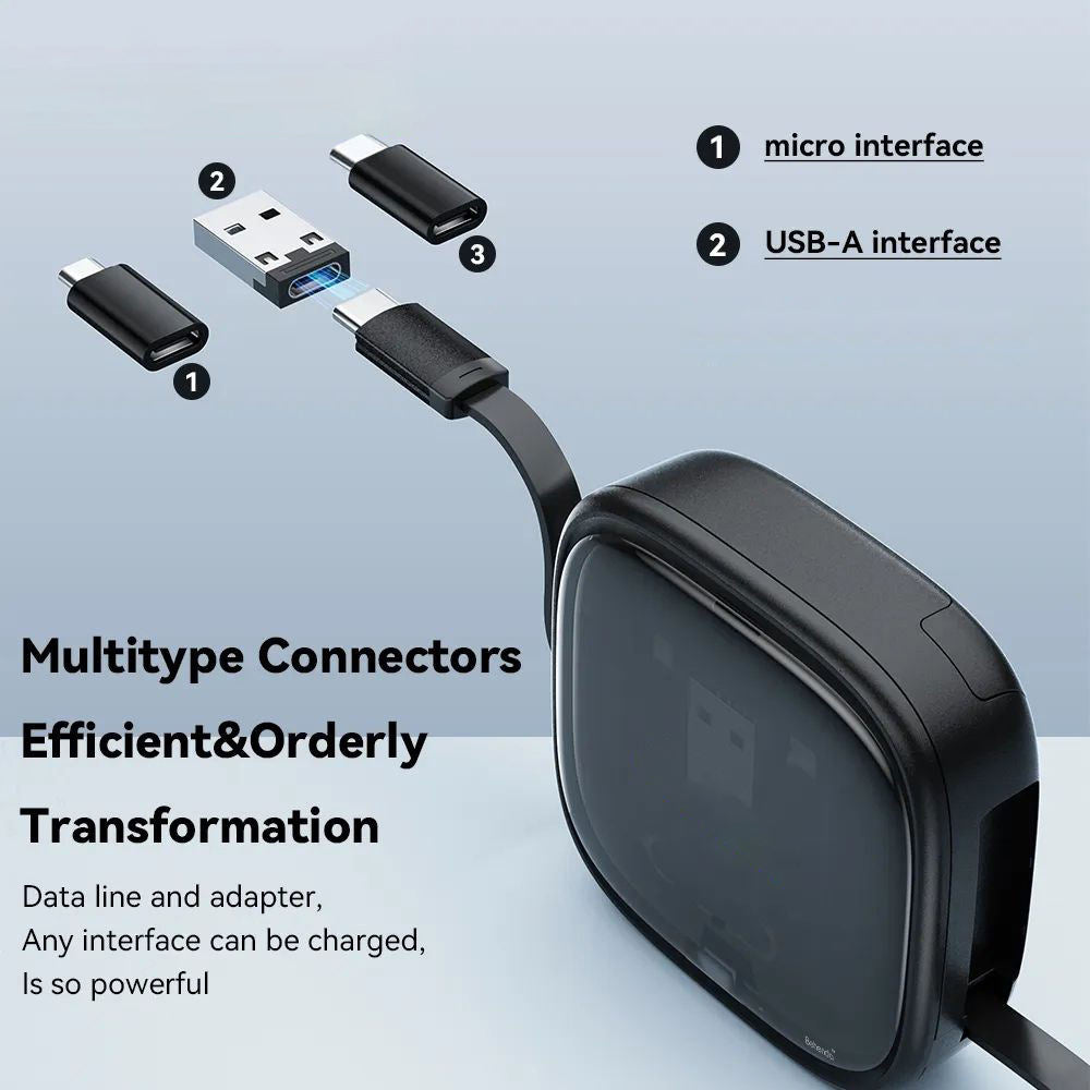 60W Retractable Multi-Connector Cable Set