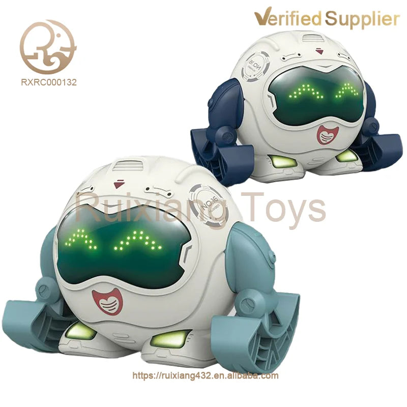 Wholesale AI Smart Kids Gift Intelligent Tumbling Dancing Electric Voice Sound Control Educational Toys Ai Roll Toy Robot