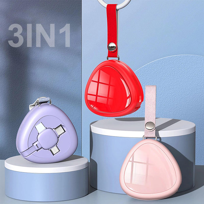 3-in-1 Triangular Retractable Charging Cable
