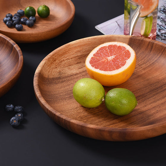 18cm Acacia Wooded Round Plate