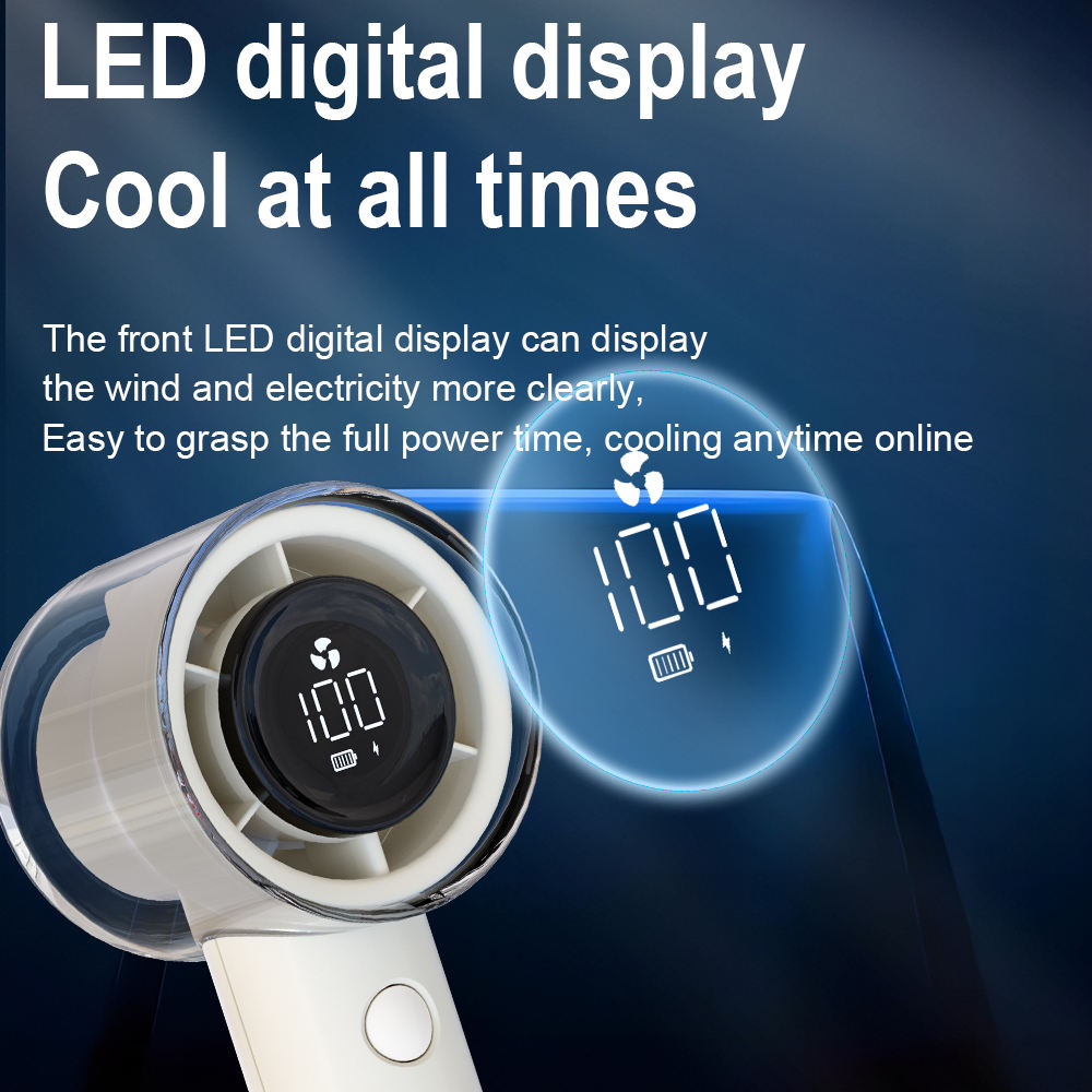 3,000mAh 100-Speed Turbo Handheld Fan
