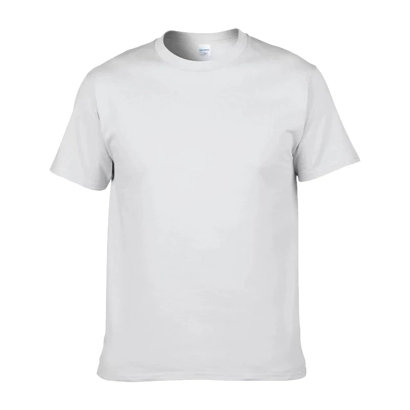 Plus Size 100% Cotton 150 GSM Custom Logo Printed Solid Color Lightweight Breathable O-Neck T-Shirt Men European Size Plain Dyed