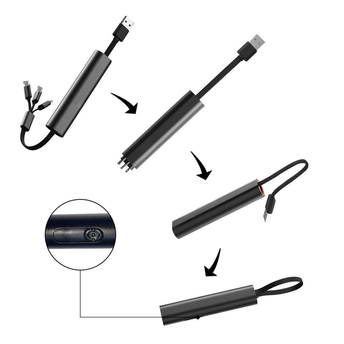 3-in-1 Portable Retractable Charging Cable