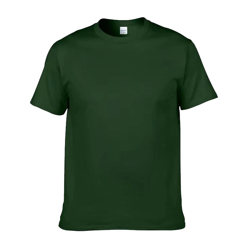 Plus Size 100% Cotton 150 GSM Custom Logo Printed Solid Color Lightweight Breathable O-Neck T-Shirt Men European Size Plain Dyed