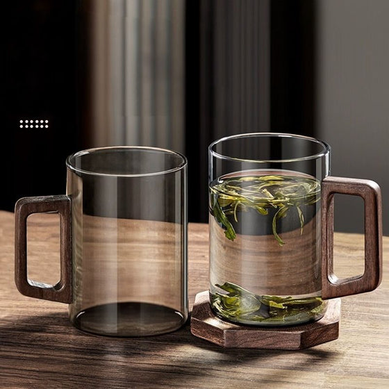 500ml WoodGrip Glass Mug