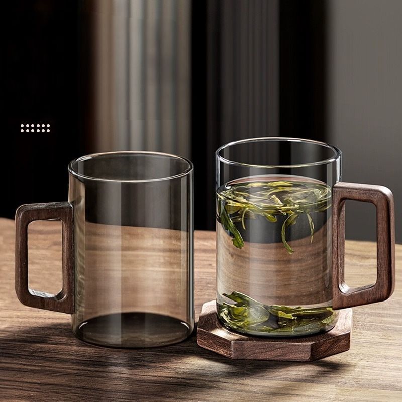 500ml WoodGrip Glass Mug