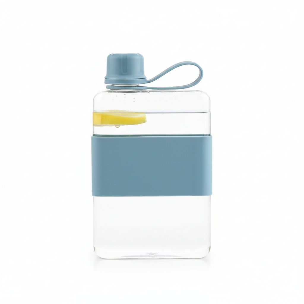 SlimSip 500ml Flat Water Bottle with Silicone Sleeve