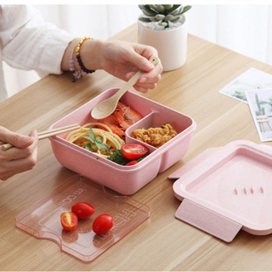1100ml Wheat Straw Meal Prep Lunch Box