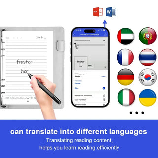 Smart Notebook and Pen Set with AI Office Design Renderings Language Translation Spiral Style-New Product