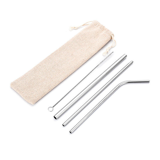 EcoSteel Straw Set with Canvas Pouch