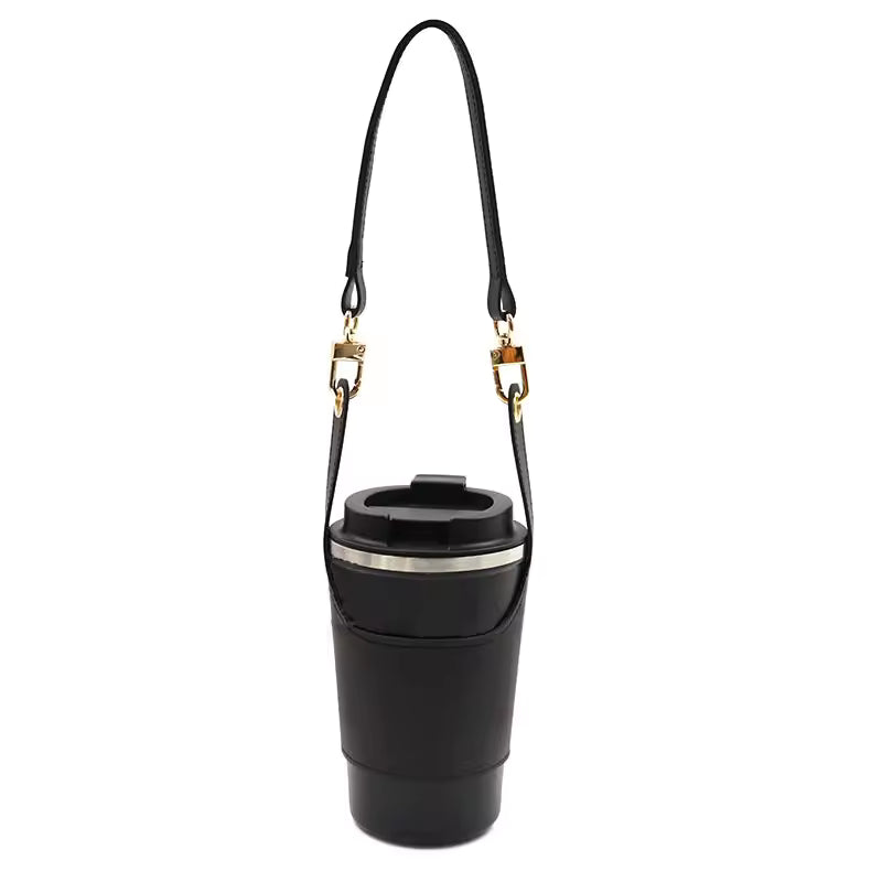 Adjustable PU Leather Cup Holder