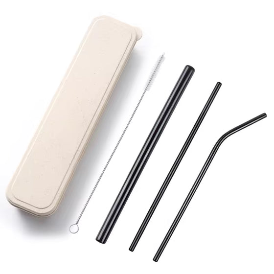 EcoWheat Stainless Steel Straw Set - hover image