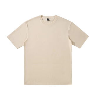 Customizable Pattern Solid Color 240gsm Oversize 65% Cotton 35% Polyester Fiber Round Neck T-Shirt  Casual Style