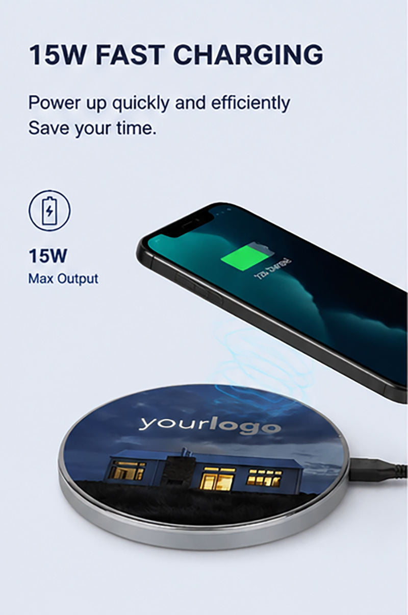 Round LED Light-Up 15W Wireless Charger