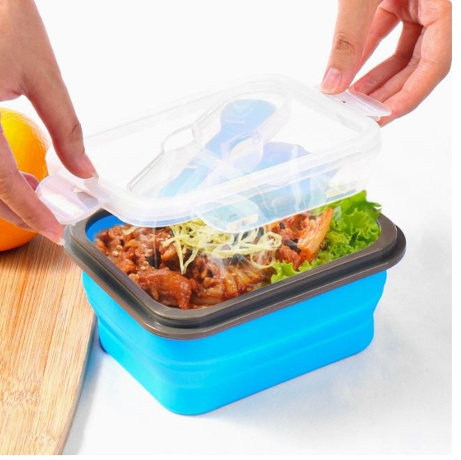 Microwavable Foldable Lunch Box with Cutlery