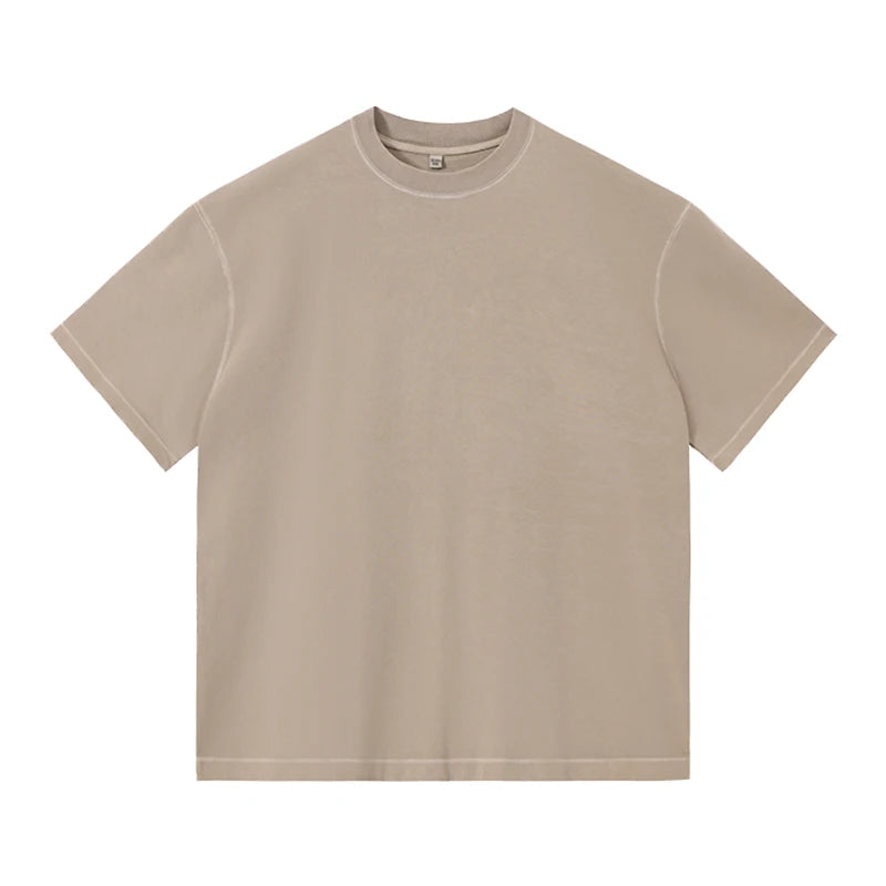 US Size 100% Cotton Dazzle Dyed Oversized Streetwear Unisex Fashion T-Shirt Shorts Set Drop Shoulders Casual Summer Style