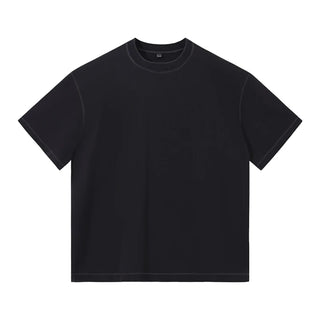 US Size 100% Cotton Dazzle Dyed Oversized Streetwear Unisex Fashion T-Shirt Shorts Set Drop Shoulders Casual Summer Style