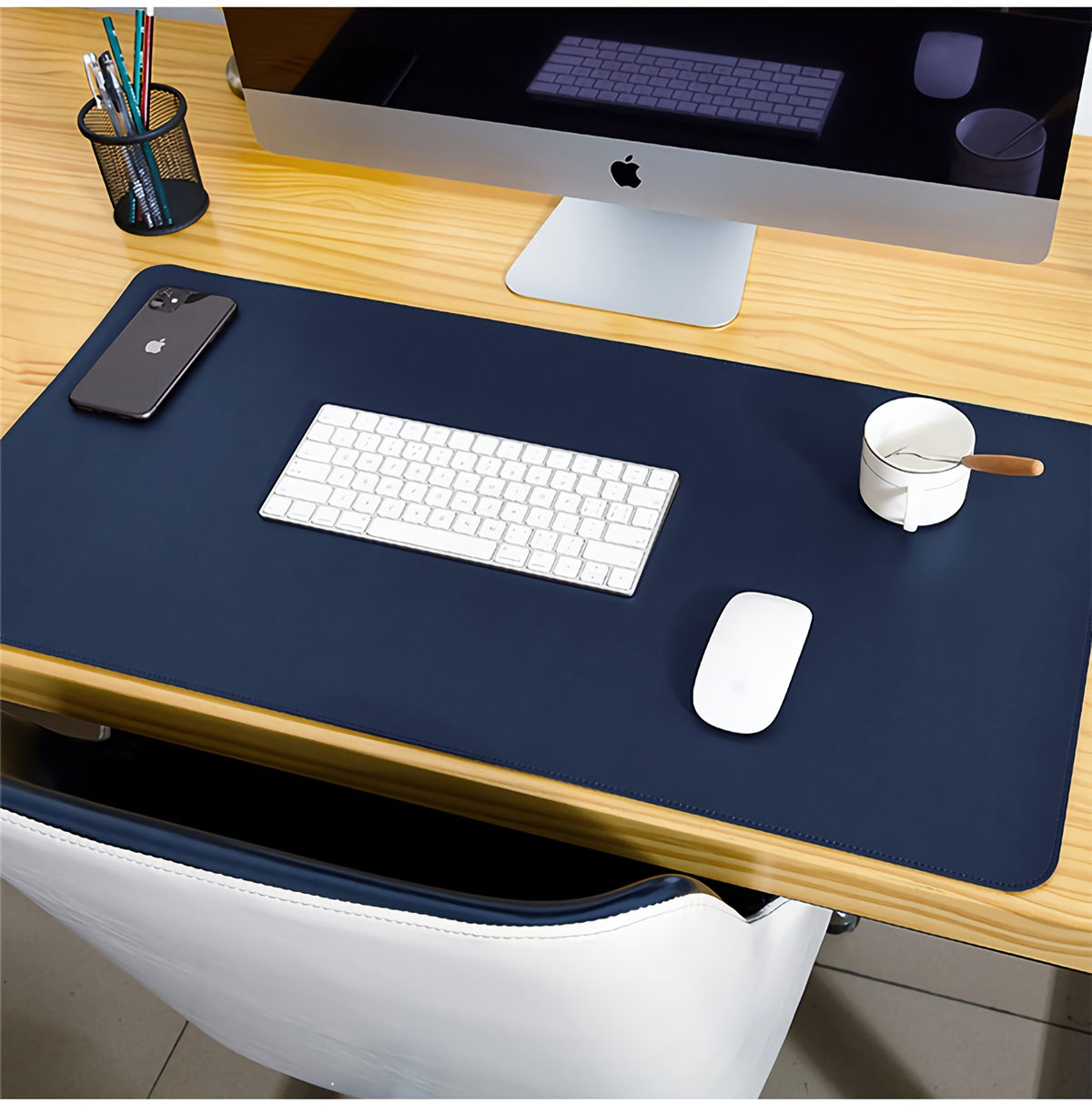 Reversible Leather Cork Desk Mat