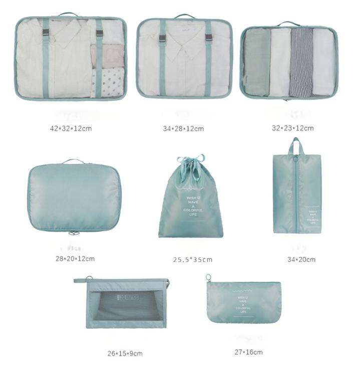 8-Piece Travel Packing Organiser Set