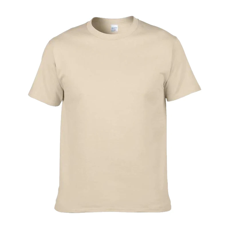 Plus Size 100% Cotton 150 GSM Custom Logo Printed Solid Color Lightweight Breathable O-Neck T-Shirt Men European Size Plain Dyed