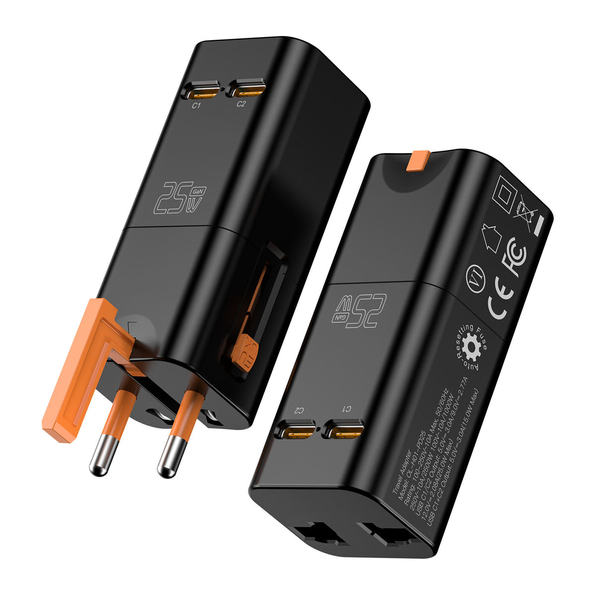 25W Dual USB-C Travel Adapter