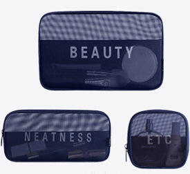3-Piece Mesh Toiletry Bag Set