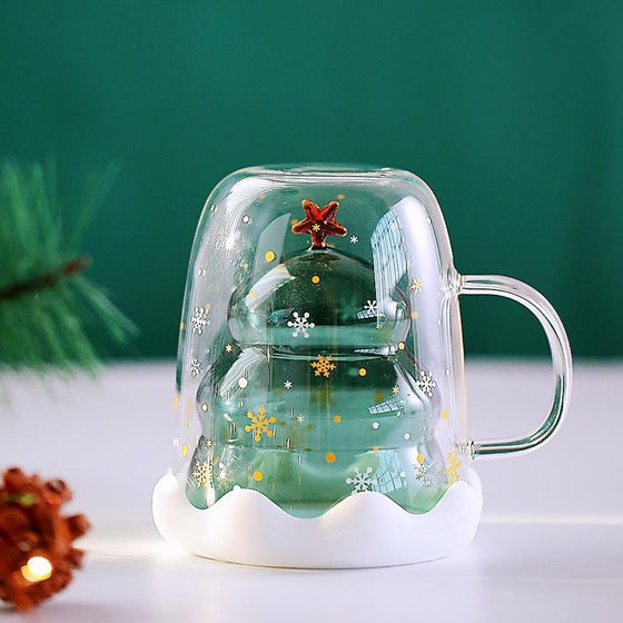 TreeSip Double Wall Christmas Glass Mug - hover image