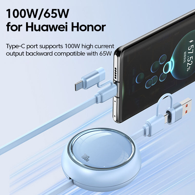 100W Retractable Multi-Connector Cable