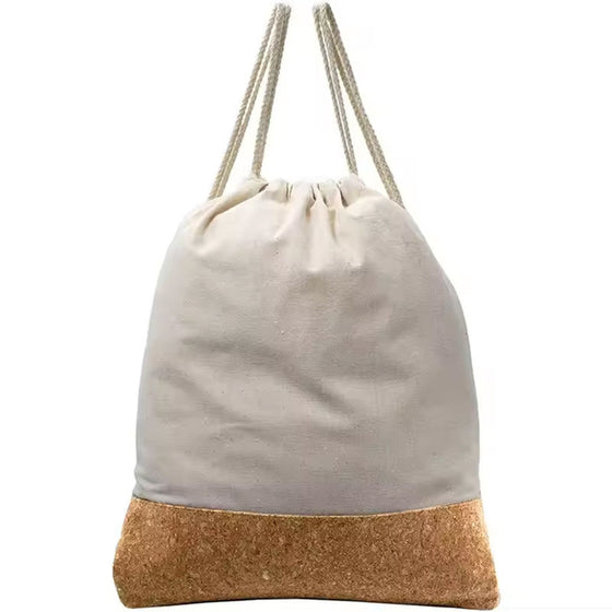 Cork Accent Canvas Drawstring Bag - hover image